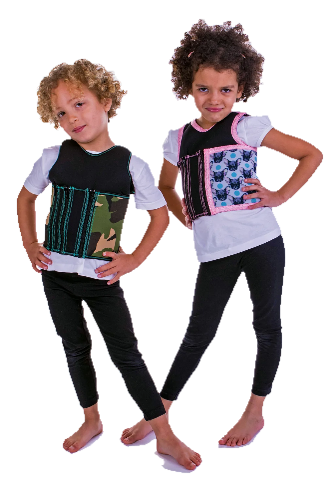 Two children wearing SDO® garments