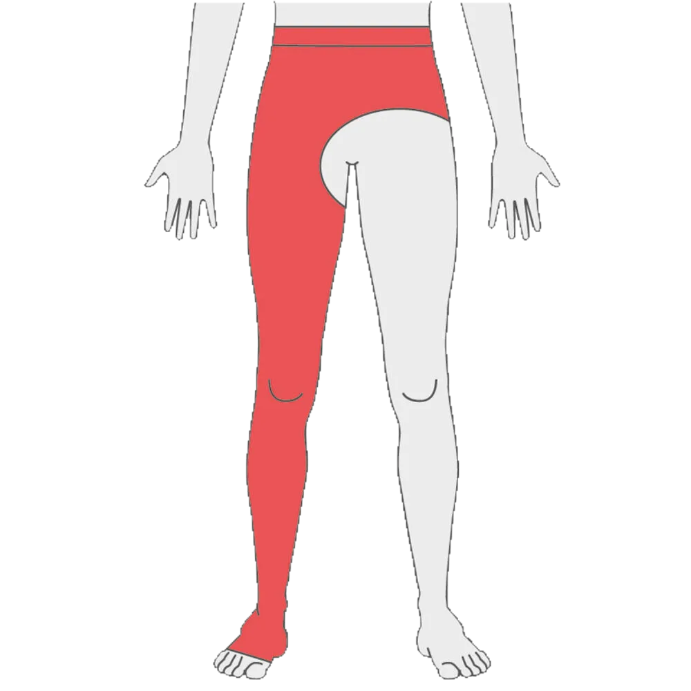 New Jobskin® Premium Leggings Waist Height, One Leg, Open Pubis, with or without Feet - PO 1103