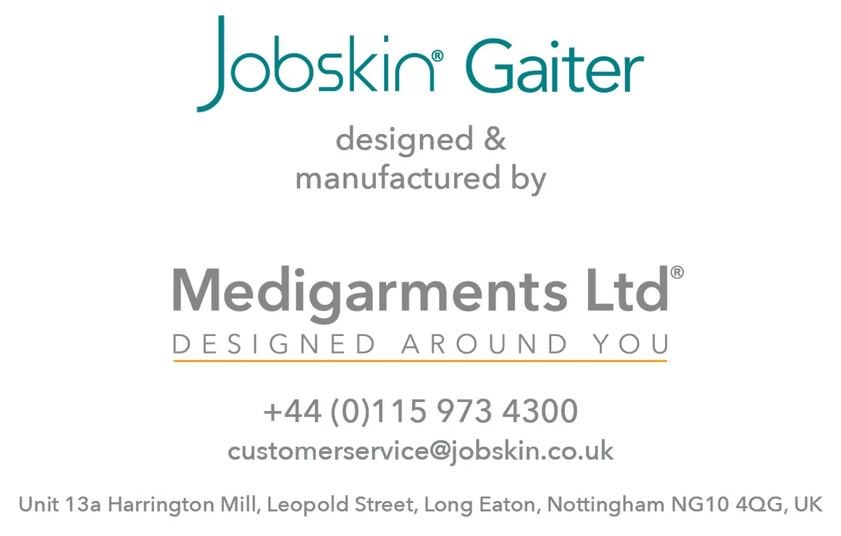 Jobskin Gaiter address and logo