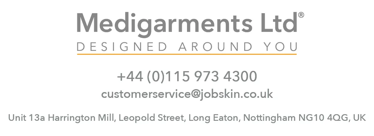 Medigarments address and logo
