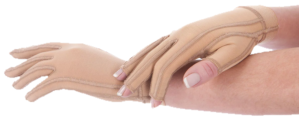 Premium Glove Beige Open tips web spaces