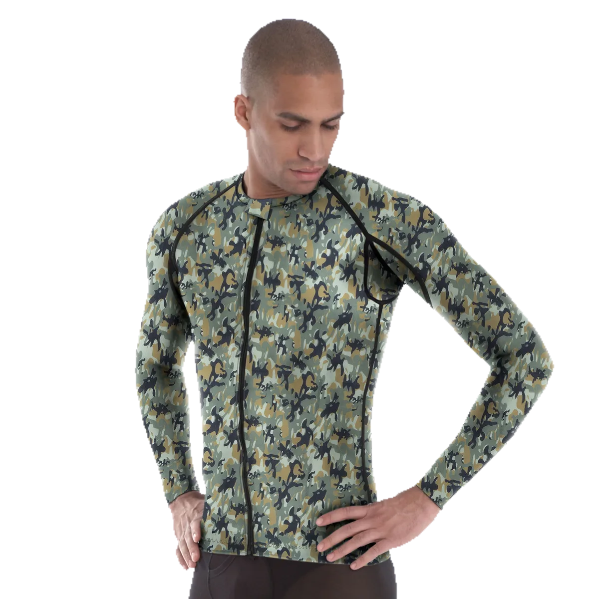 Premium Vest Long Sleeves Green Camo Web